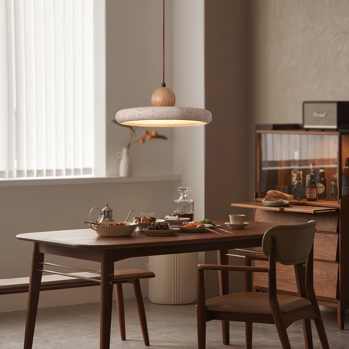 Opalyn lampada a sospensione minimalista in travertino
