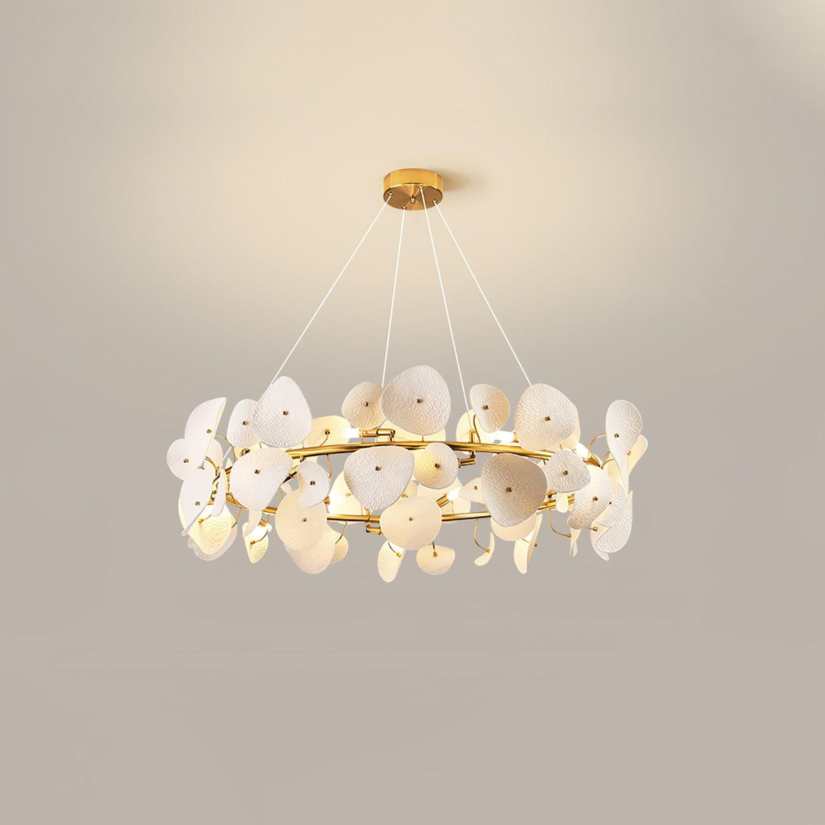 Virinira Moderna Eleganza Petalo Ceramica Lux Lampadario - Relic Pieces