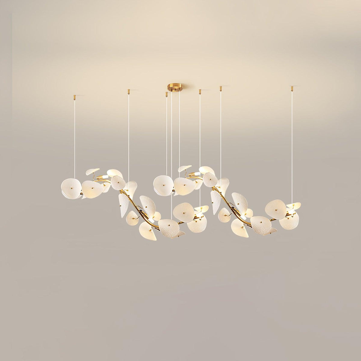 Virinira Moderna Eleganza Petalo Ceramica Lux Lampadario - Relic Pieces