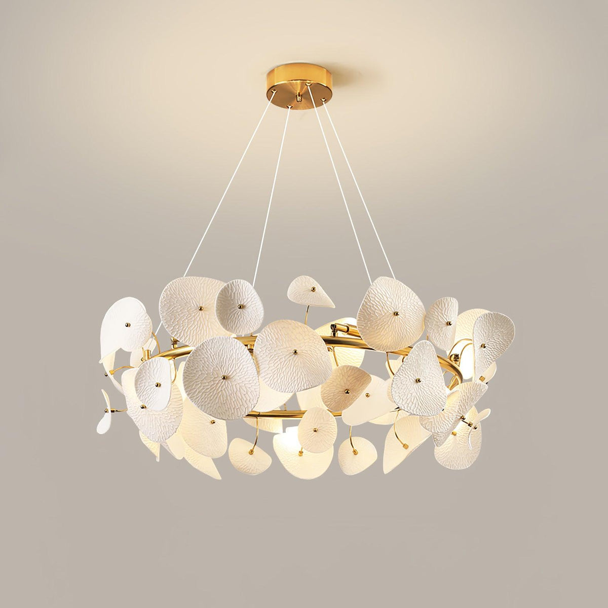 Virinira Moderna Eleganza Petalo Ceramica Lux Lampadario - Relic Pieces