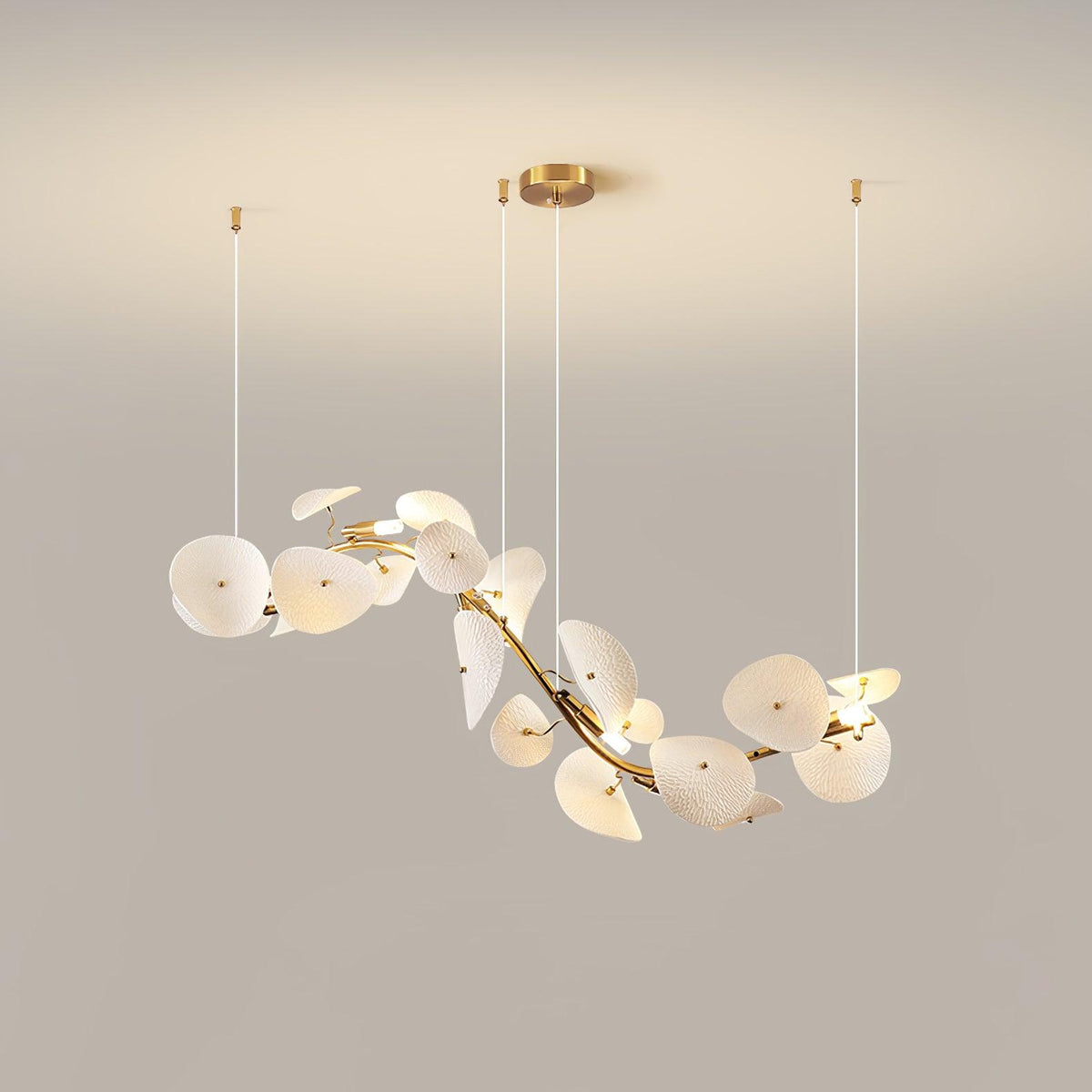 Virinira Moderna Eleganza Petalo Ceramica Lux Lampadario - Relic Pieces