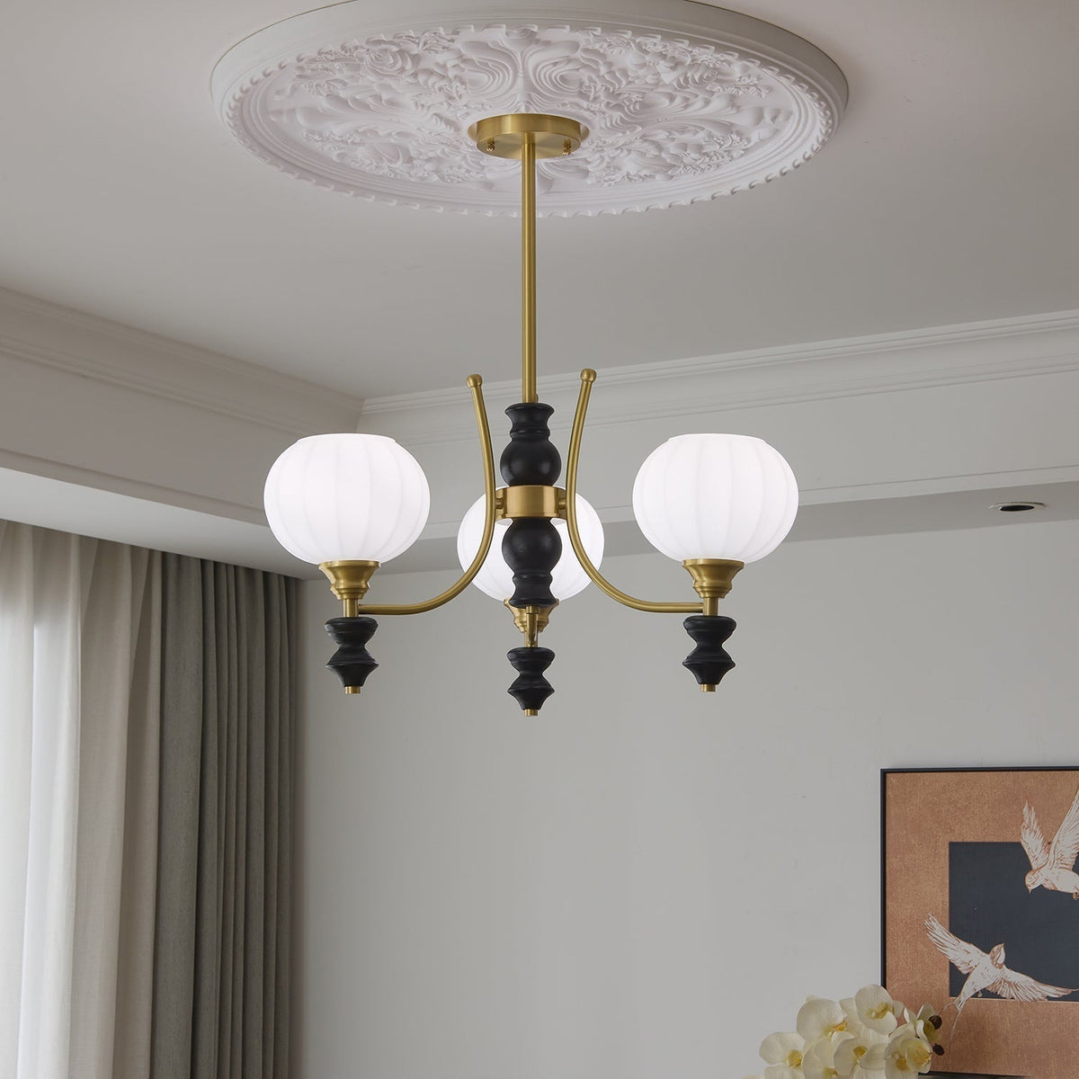Zavenen lampadario Eleganza vintage in legno e ottone