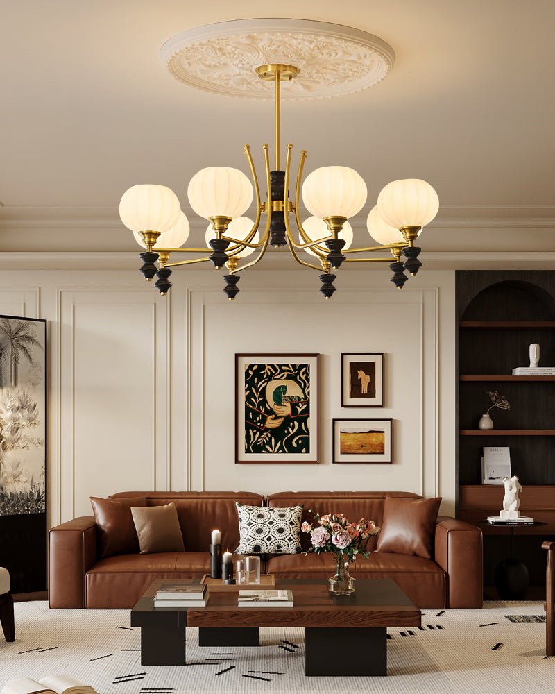 Zavenen lampadario Eleganza vintage in legno e ottone