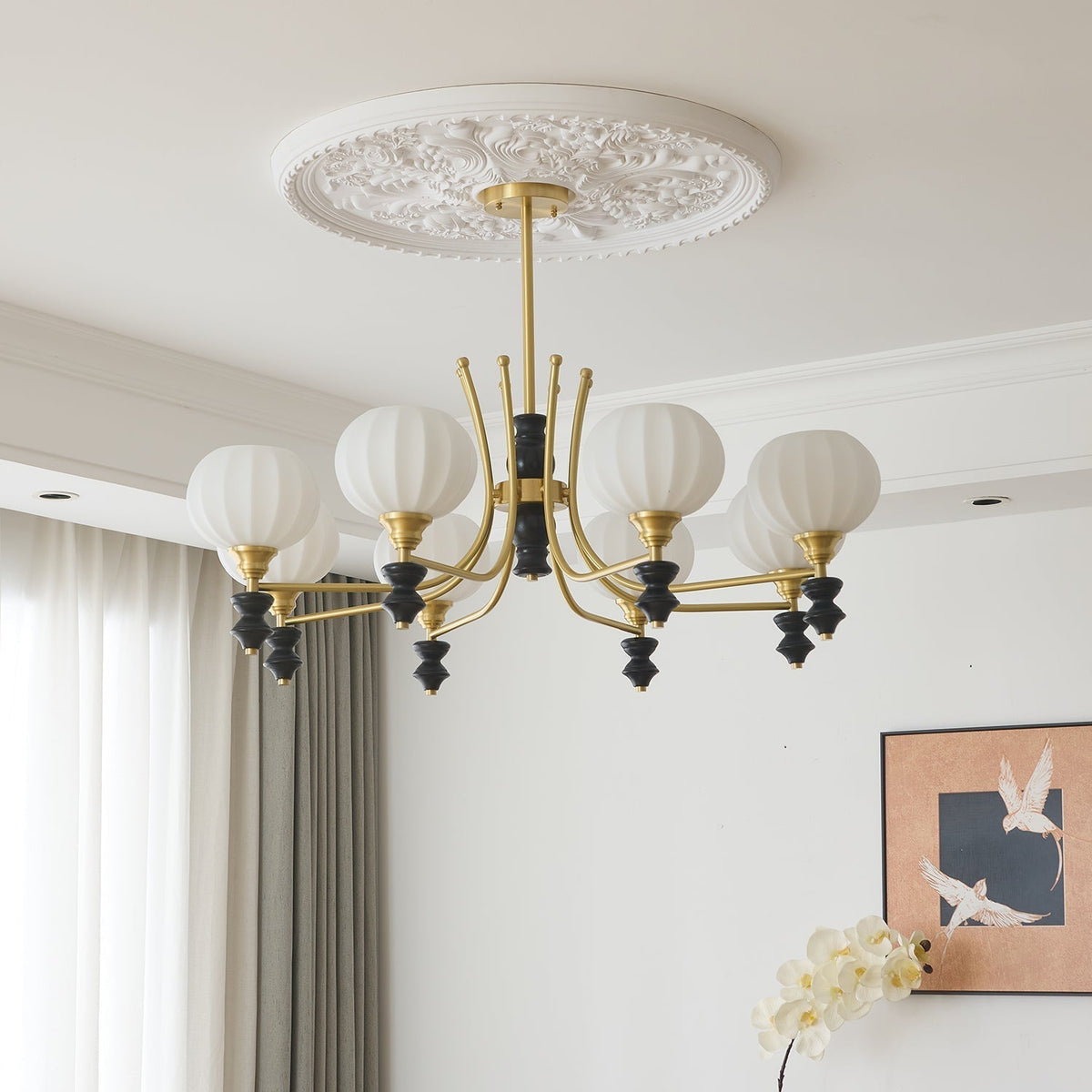 Zavenen lampadario Eleganza vintage in legno e ottone