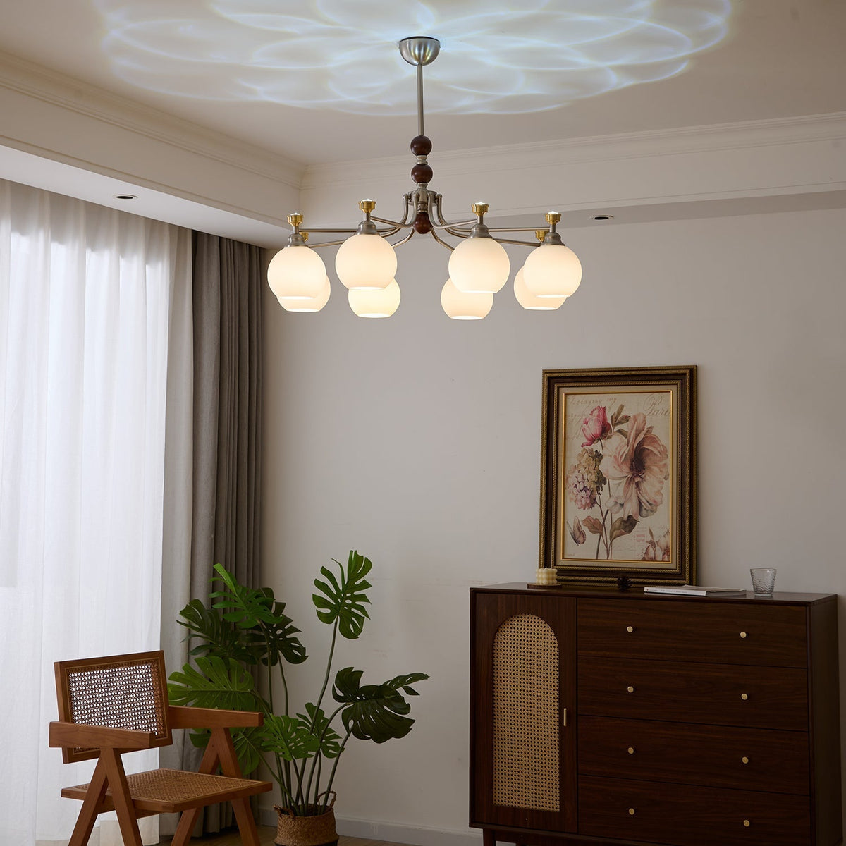 Eursoria lampadario legno vetro Art Orb Tradizionale a globo