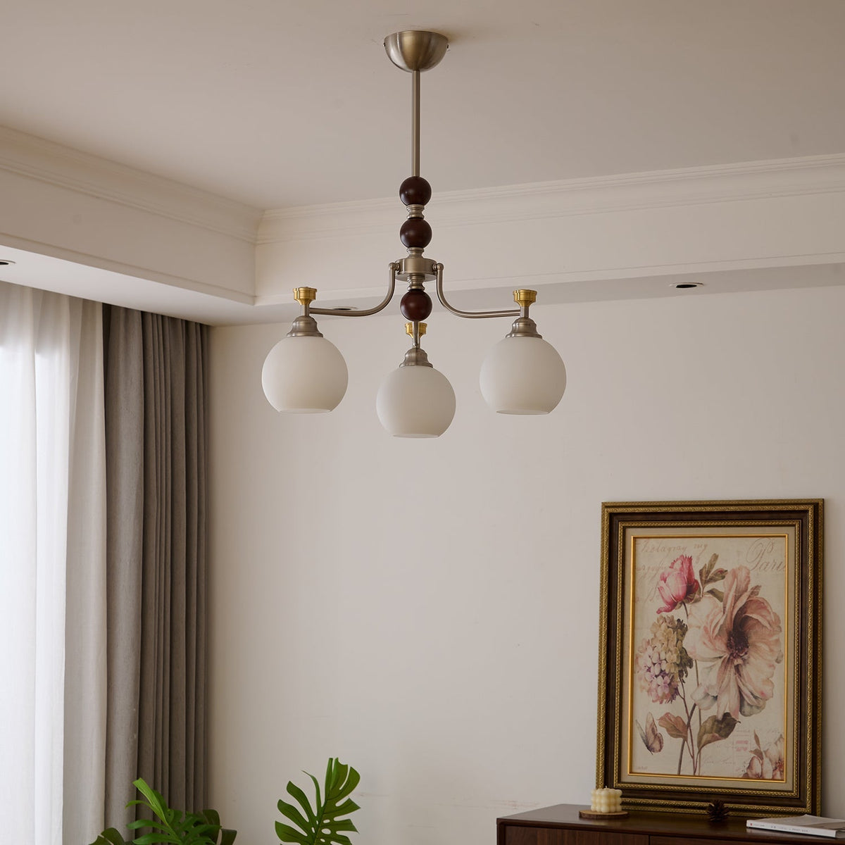 Eursoria lampadario legno vetro Art Orb Tradizionale a globo
