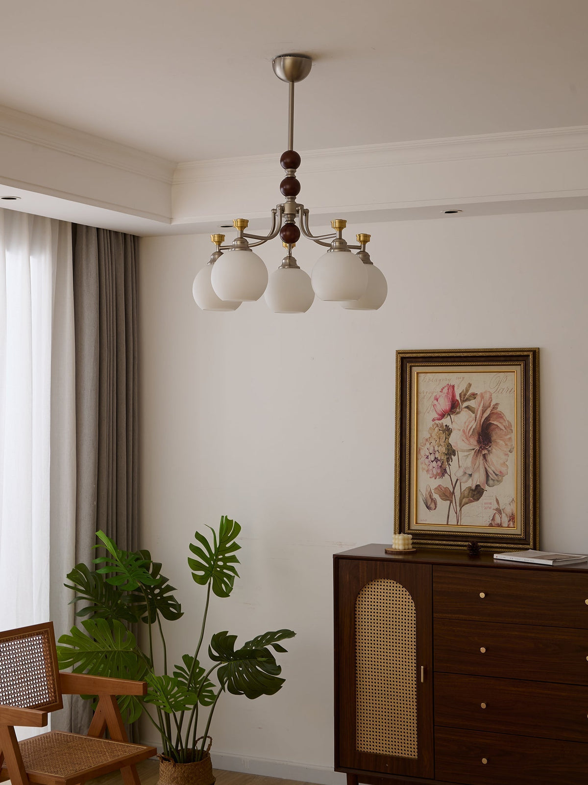 Eursoria lampadario legno vetro Art Orb Tradizionale a globo