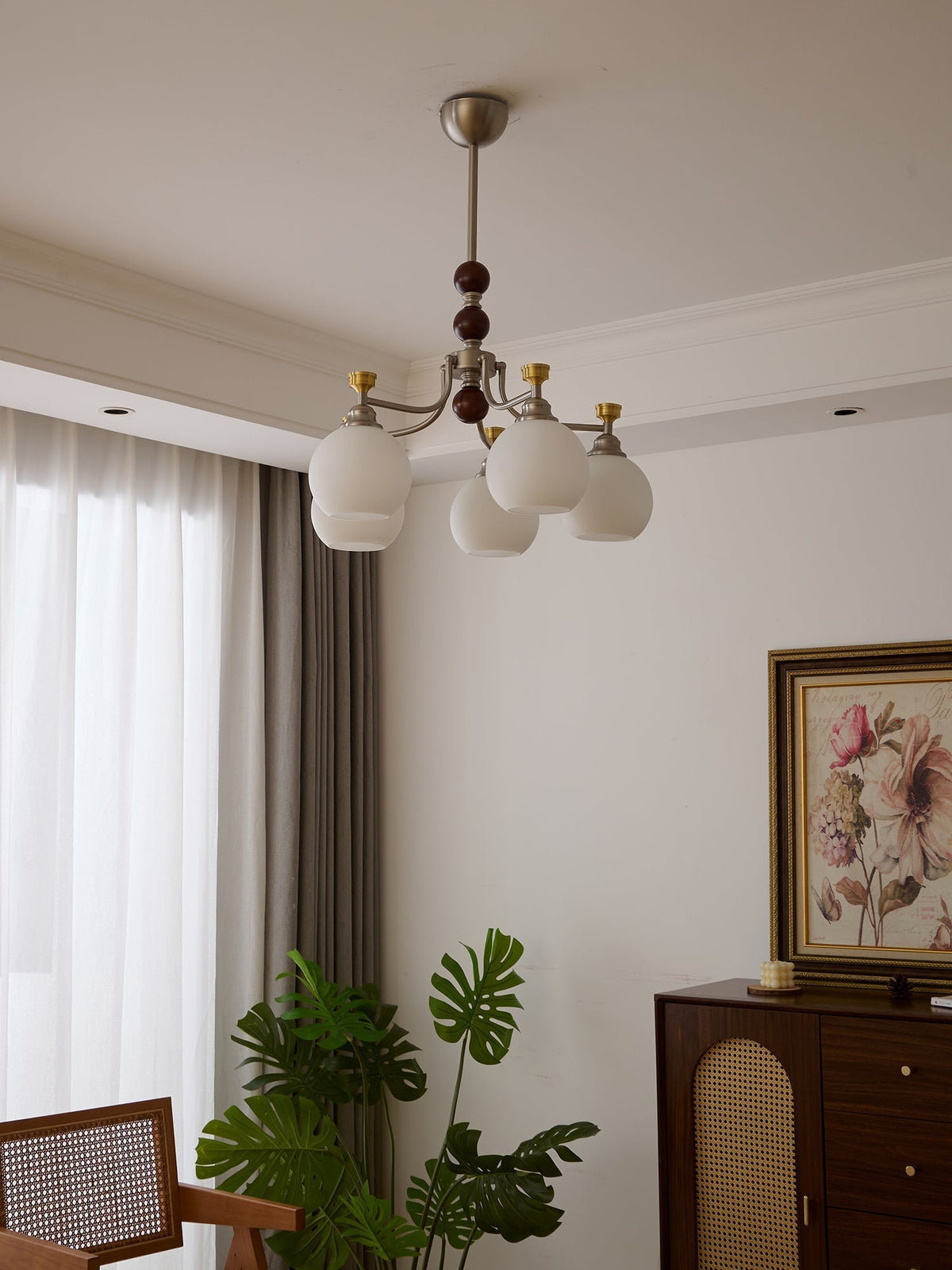 Eursoria lampadario legno vetro Art Orb Tradizionale a globo