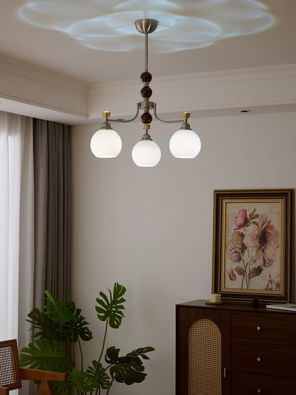 Eursoria lampadario legno vetro Art Orb Tradizionale a globo