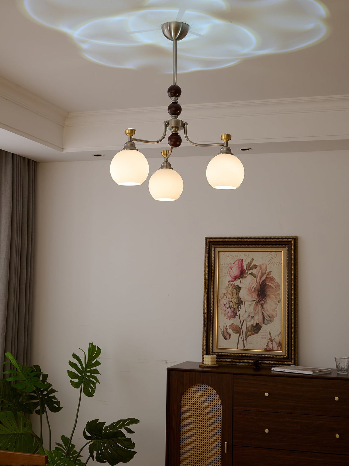 Eursoria lampadario legno vetro Art Orb Tradizionale a globo