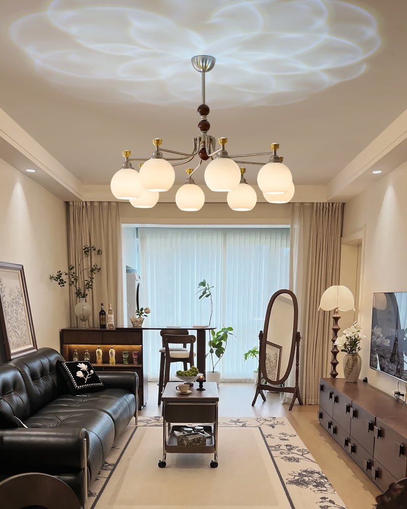 Eursoria lampadario legno vetro Art Orb Tradizionale a globo