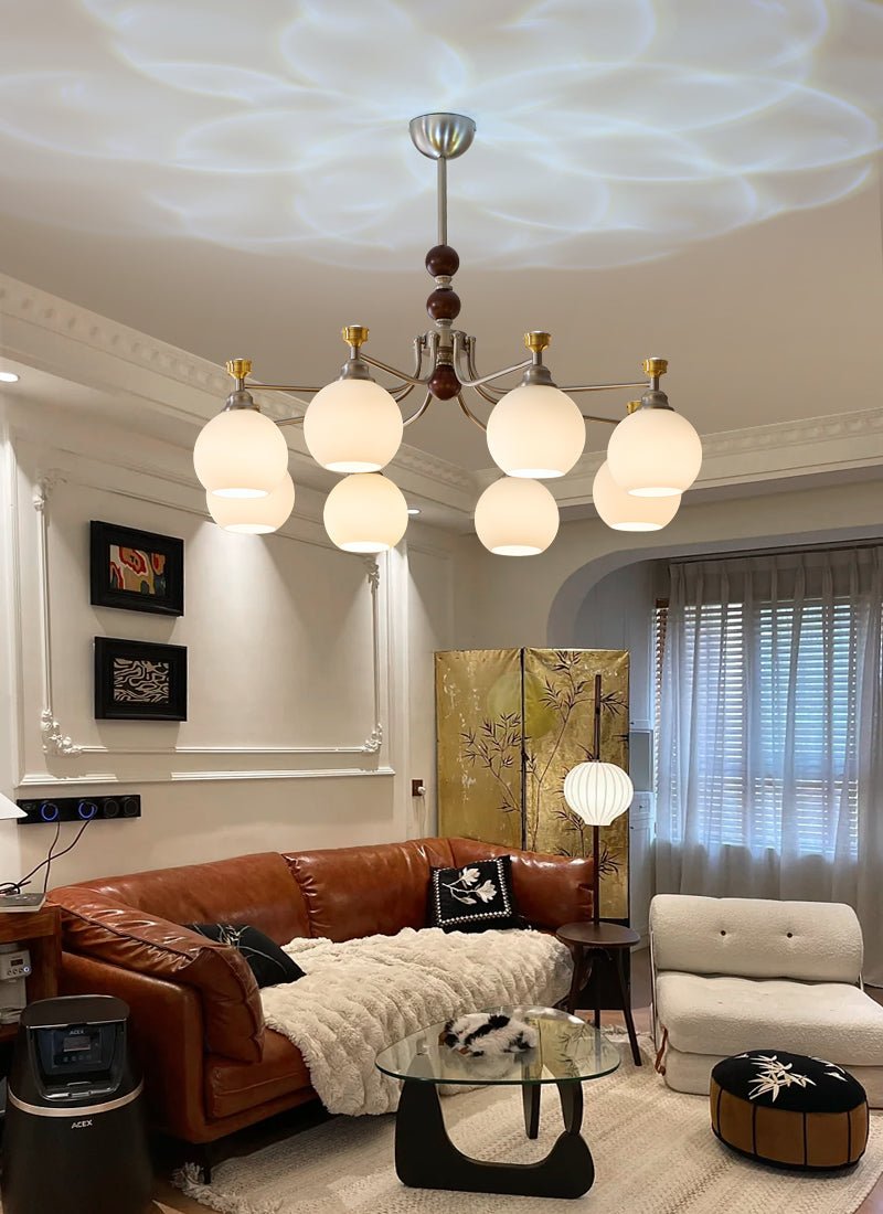 Eursoria lampadario legno vetro Art Orb Tradizionale a globo