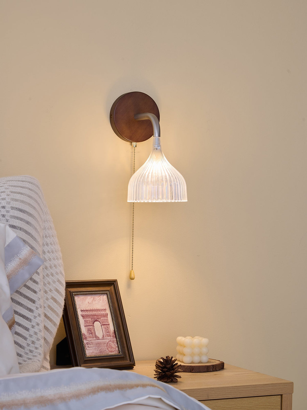 Cimararae Elegance lampada da parete in legno classico