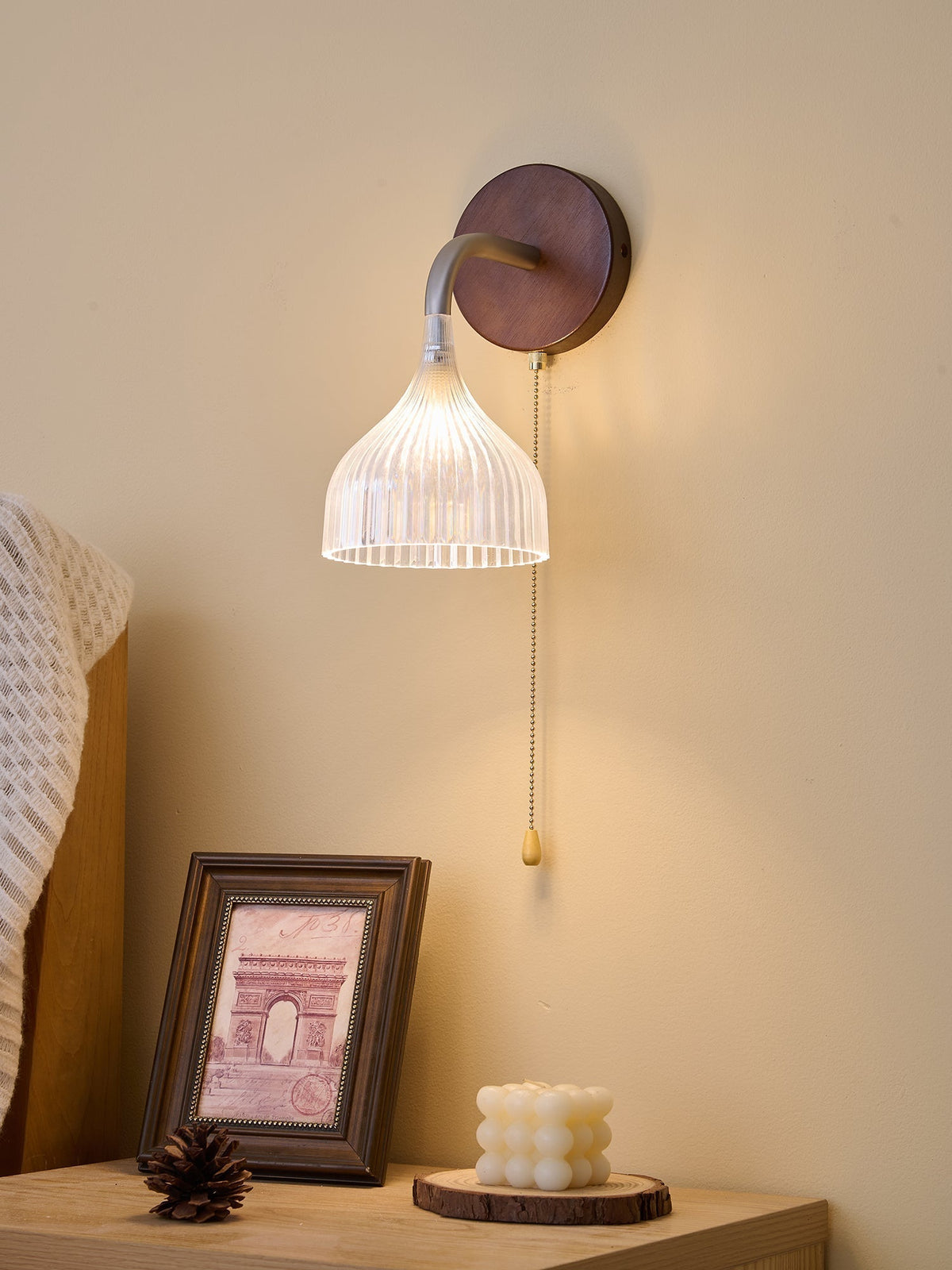 Cimararae Elegance lampada da parete in legno classico