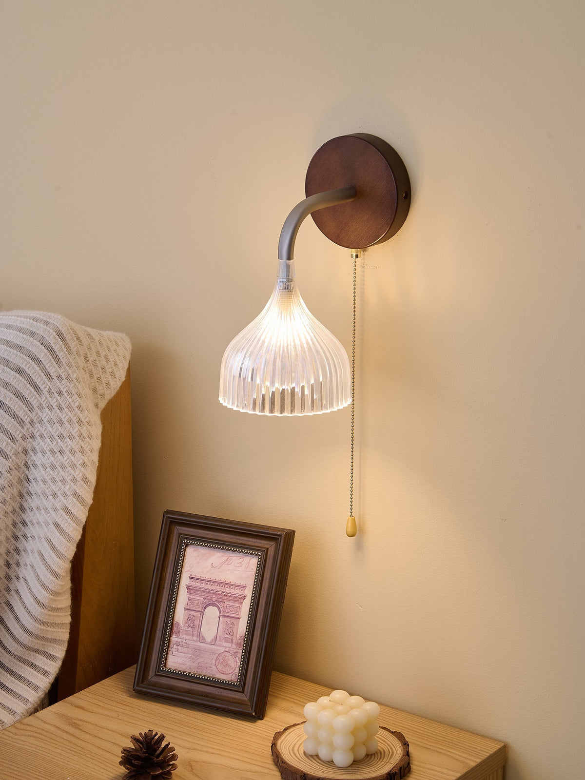 Cimararae Elegance lampada da parete in legno classico