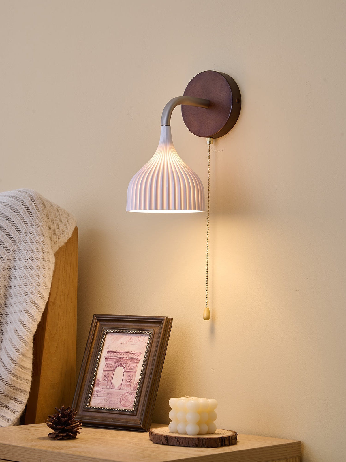 Cimararae Elegance lampada da parete in legno classico
