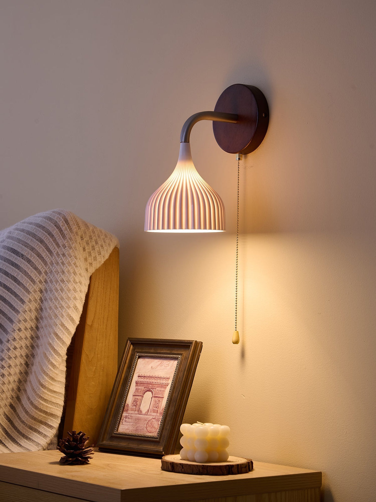 Cimararae Elegance lampada da parete in legno classico