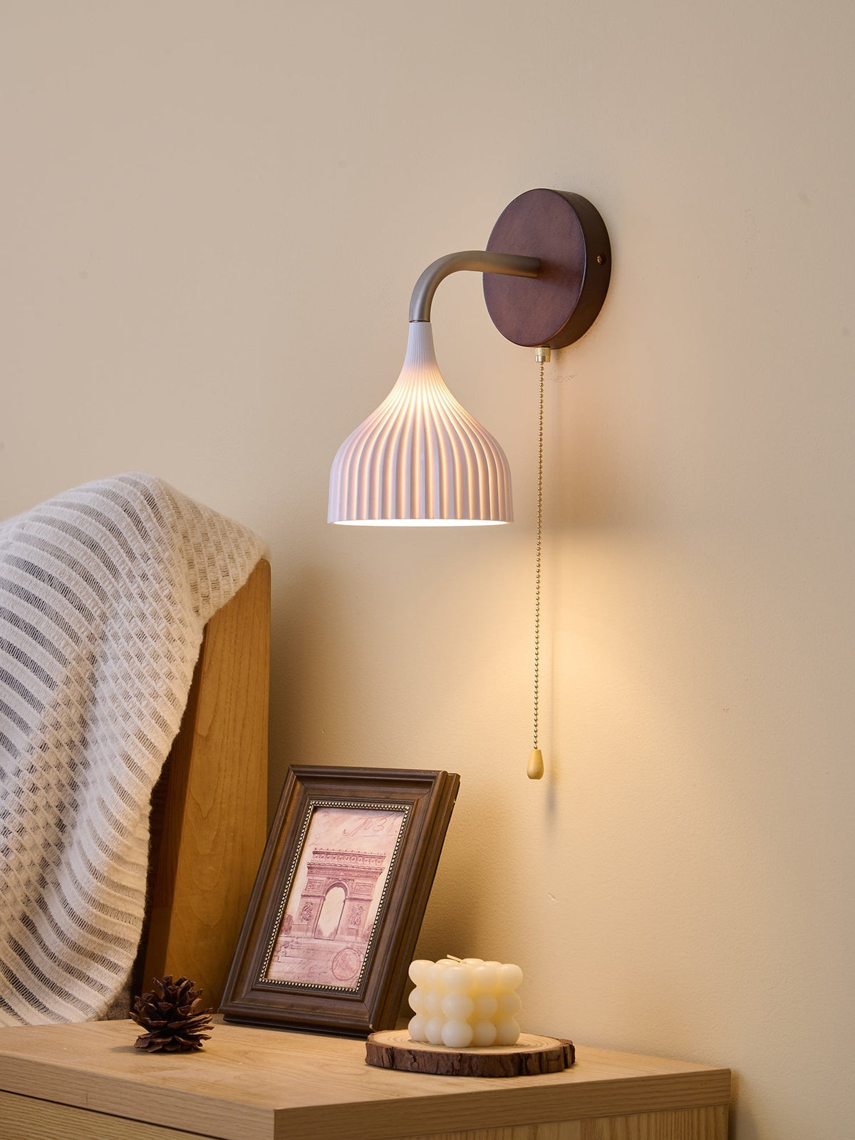 Cimararae Elegance lampada da parete in legno classico