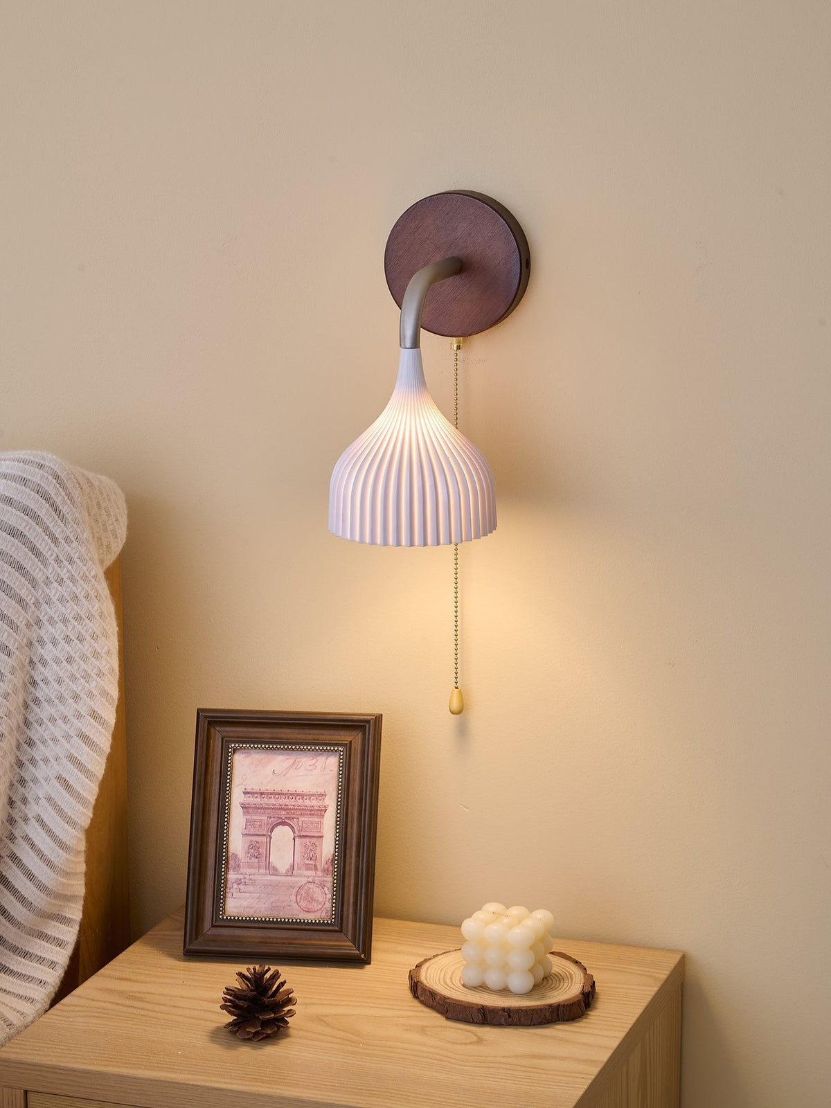 Cimararae Elegance lampada da parete in legno classico