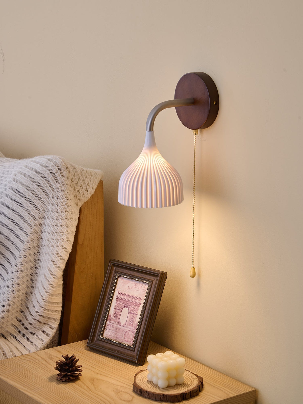 Cimararae Elegance lampada da parete in legno classico