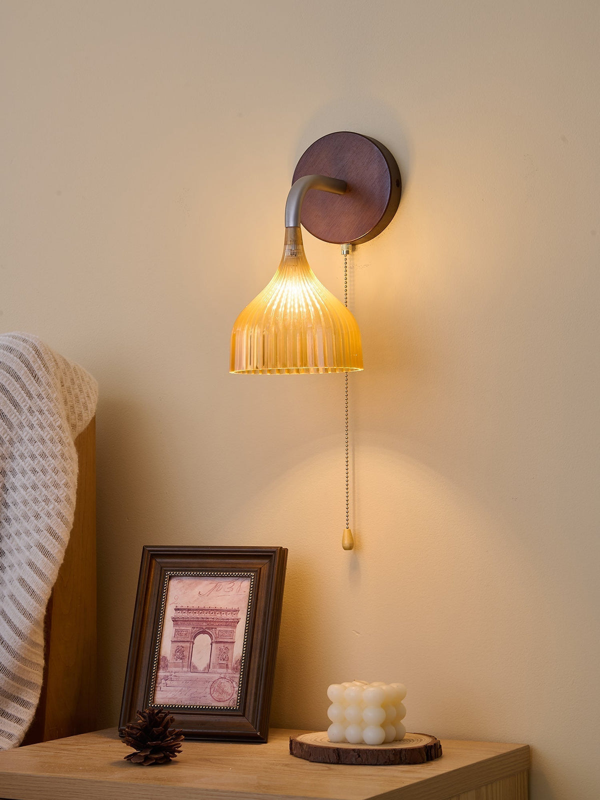 Cimararae Elegance lampada da parete in legno classico