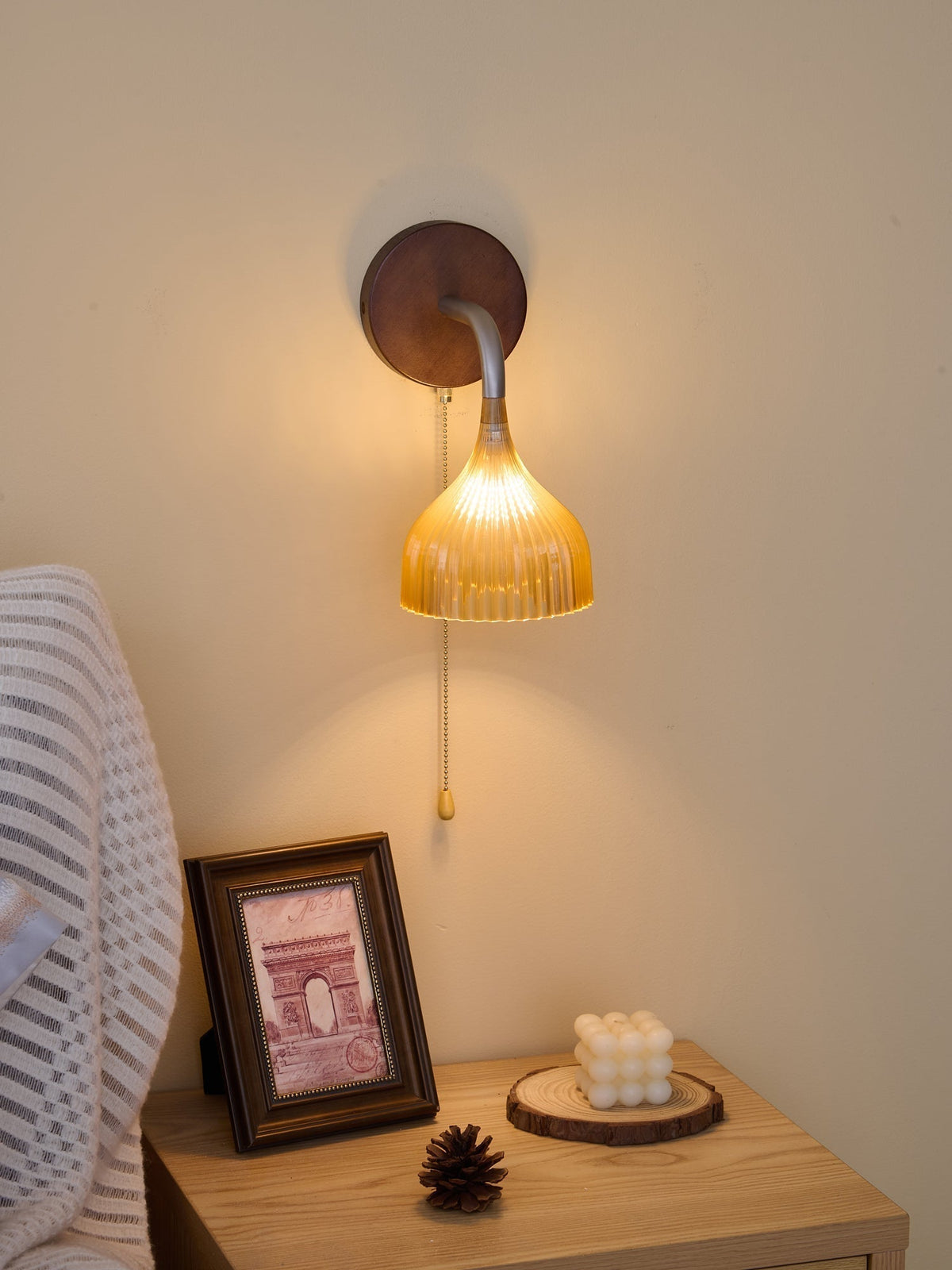 Cimararae Elegance lampada da parete in legno classico