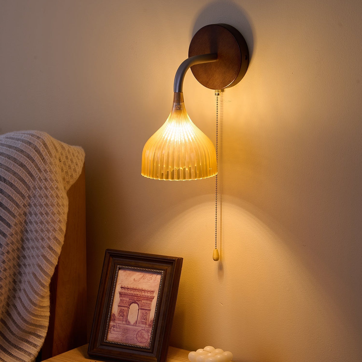 Cimararae Elegance lampada da parete in legno classico