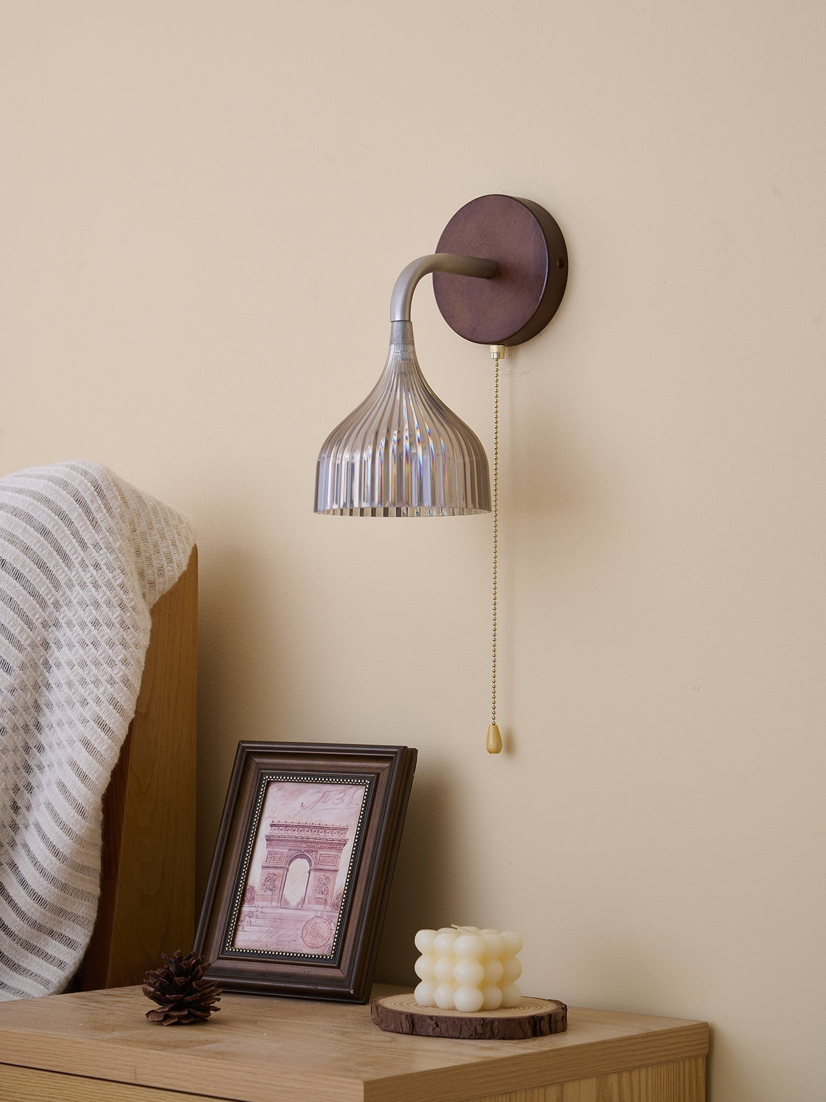 Cimararae Elegance lampada da parete in legno classico