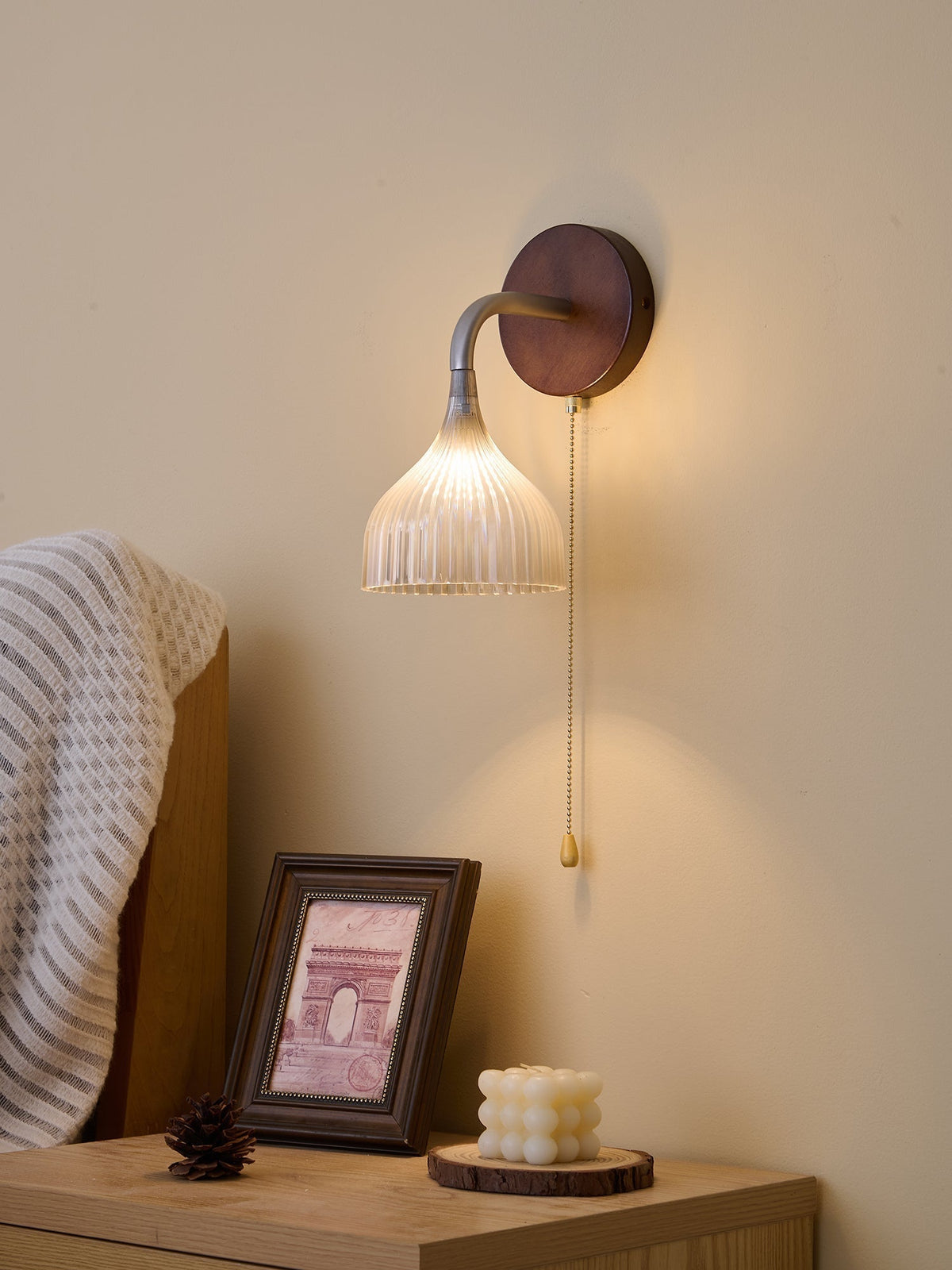 Cimararae Elegance lampada da parete in legno classico