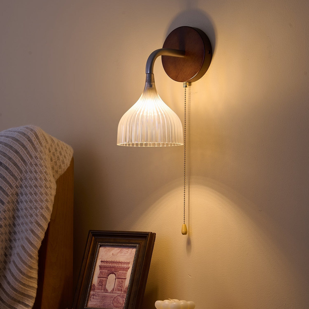 Cimararae Elegance lampada da parete in legno classico
