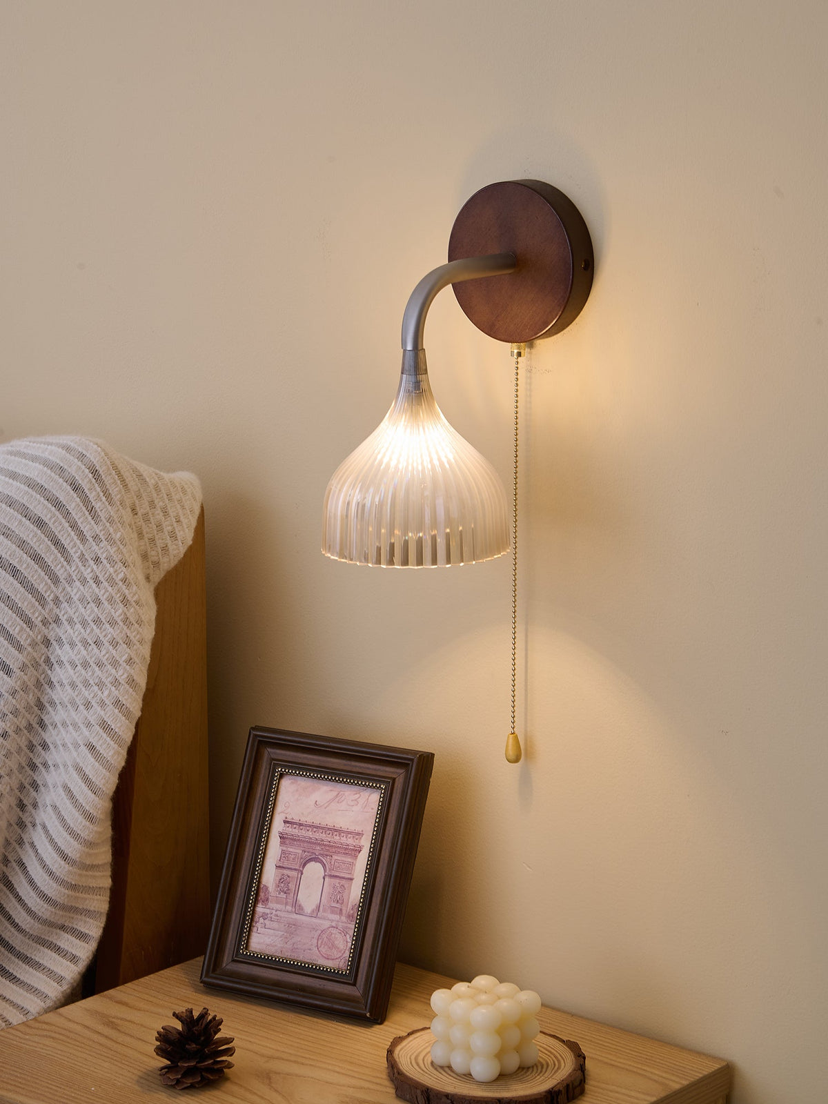 Cimararae Elegance lampada da parete in legno classico