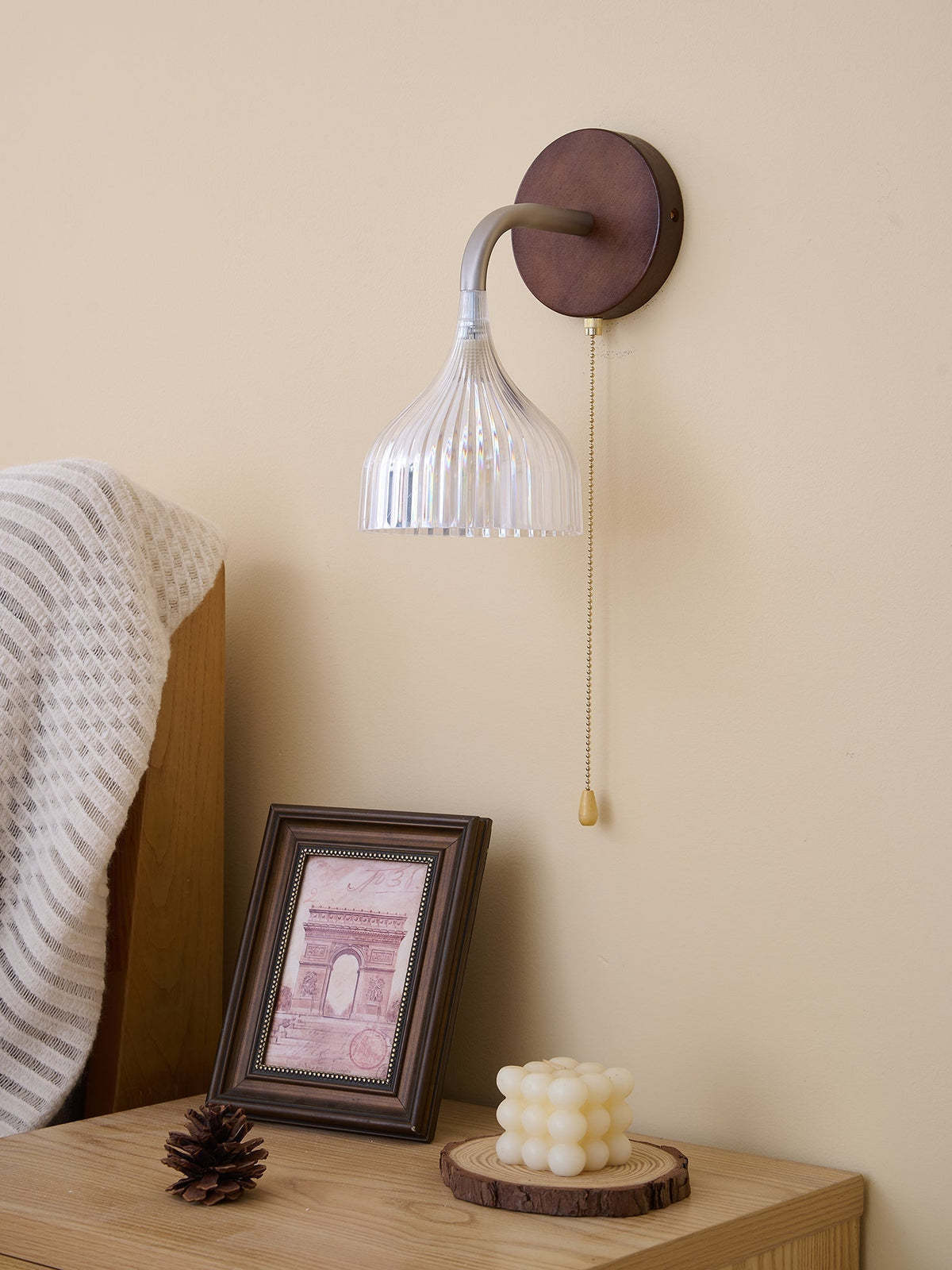 Cimararae Elegance lampada da parete in legno classico