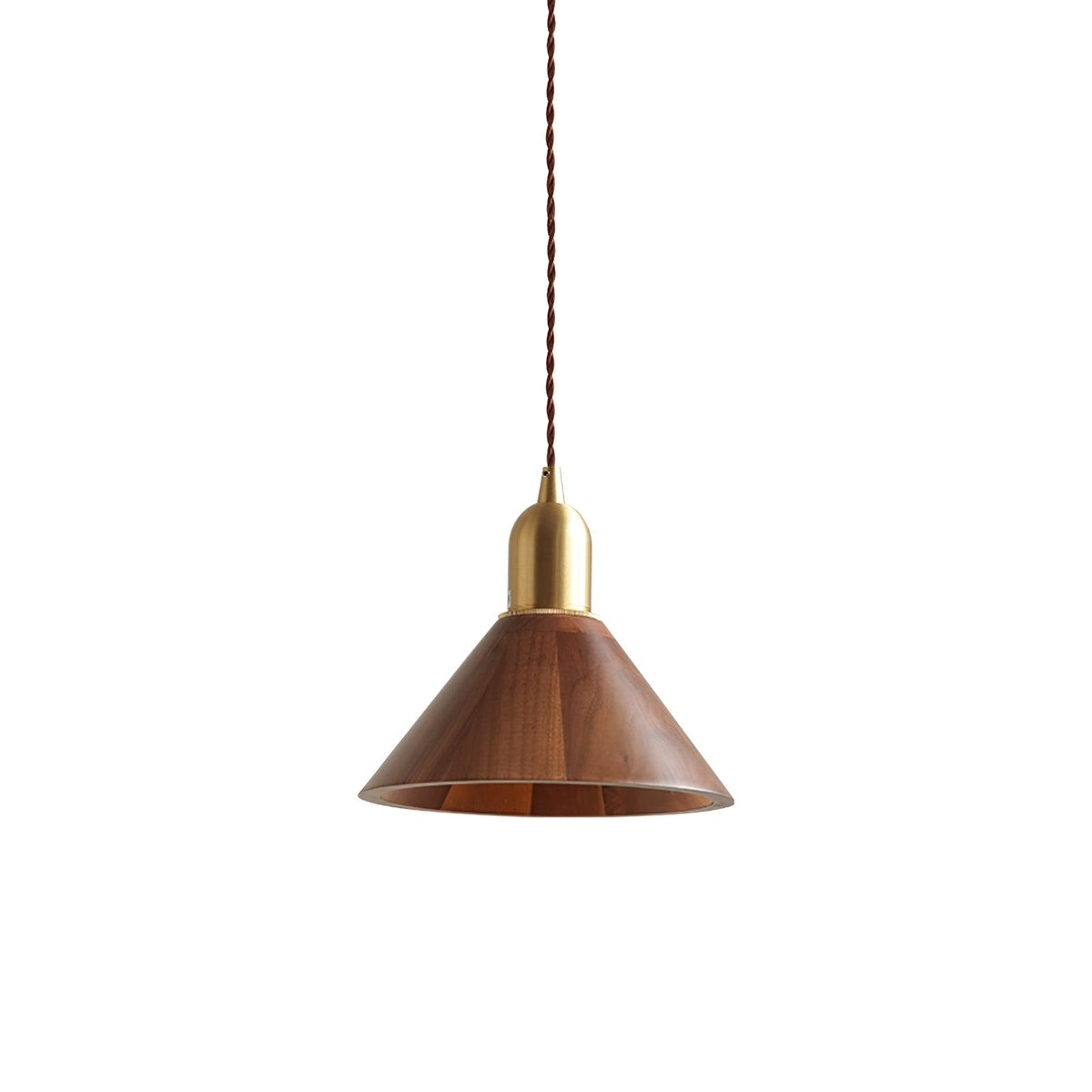 Sylinenne lampada a sospensione ottone legno di Noce moderna per soggiorno