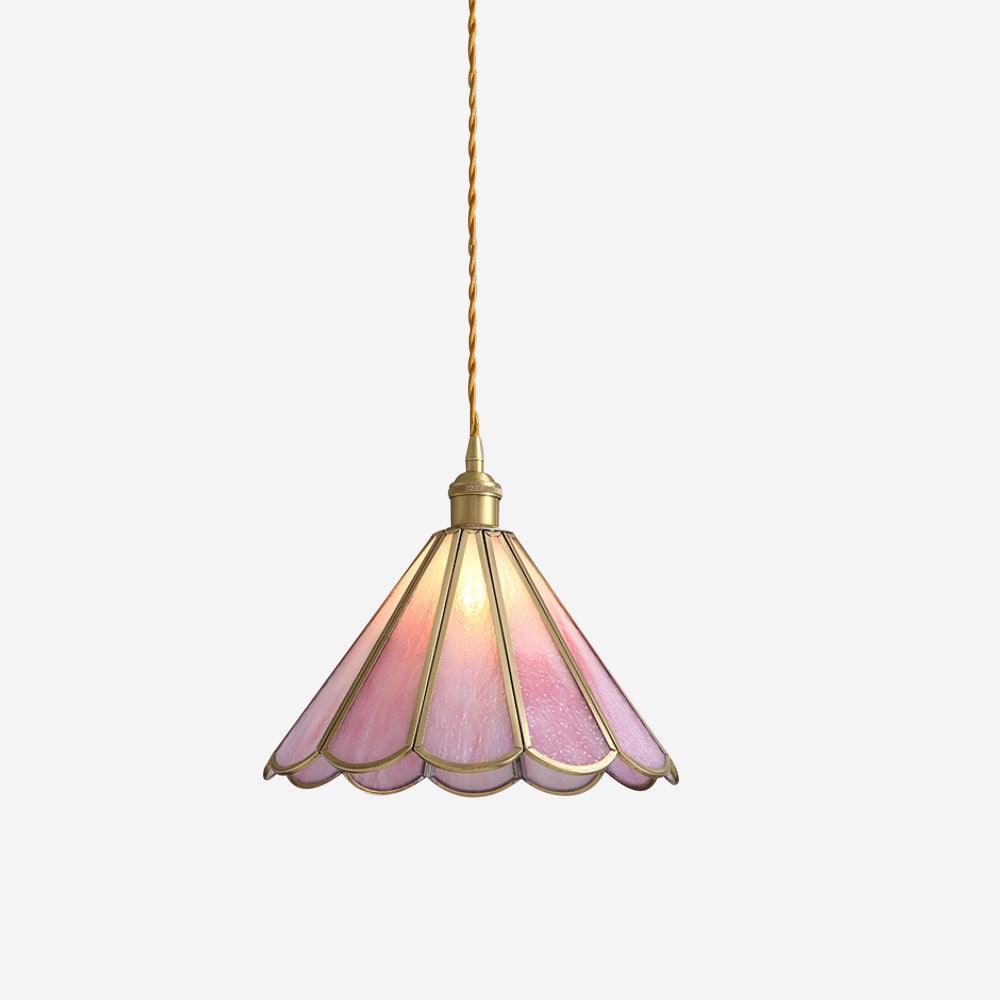 Lione lampada a sospensione in vetro colorato rosa