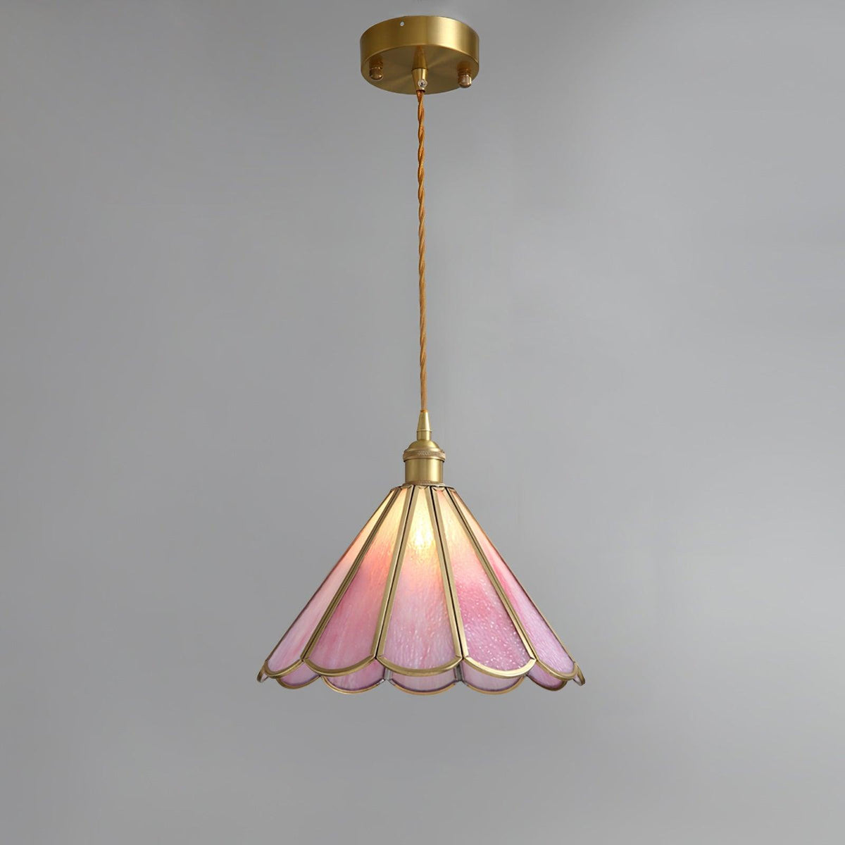 Lione lampada a sospensione in vetro colorato rosa