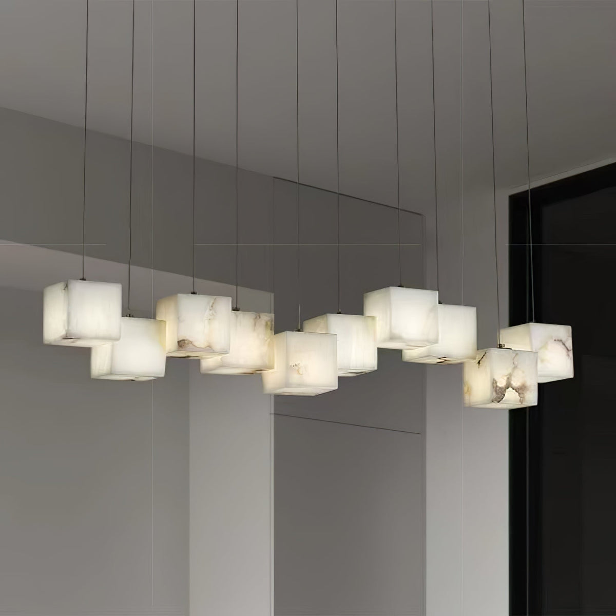 Lampadario alabastro Cubi Eleganza