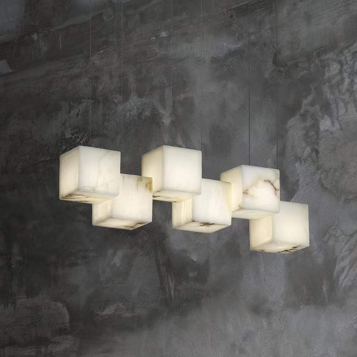Lampadario alabastro Cubi Eleganza