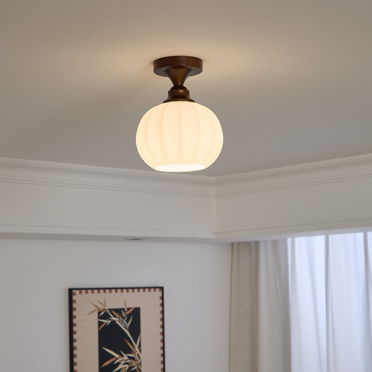 Alveneth lampada da soffitto in vetro artistico nordico premium