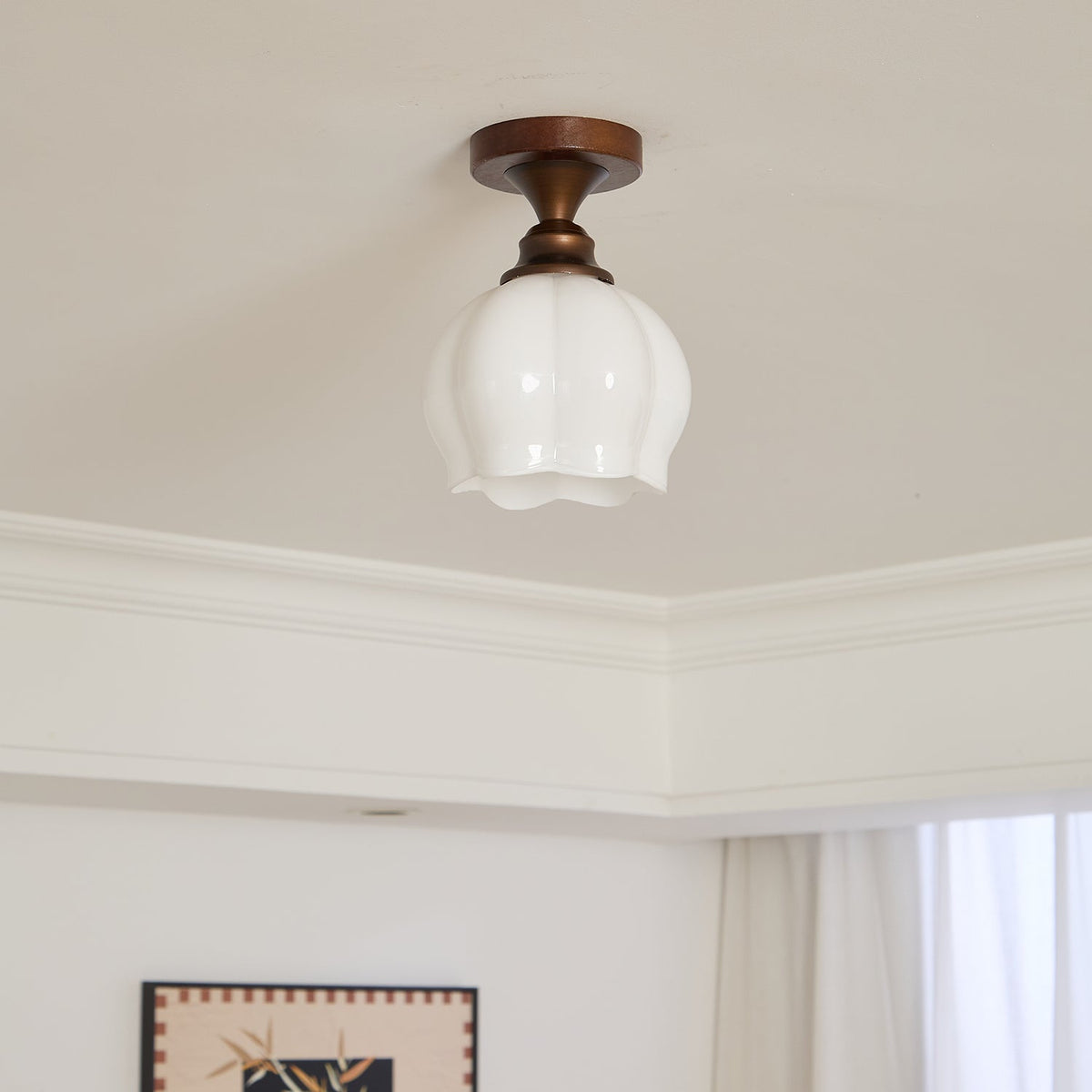 Alveneth lampada da soffitto in vetro artistico nordico premium