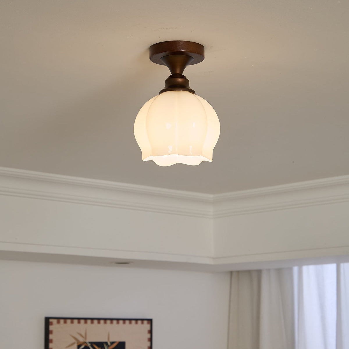 Alveneth lampada da soffitto in vetro artistico nordico premium