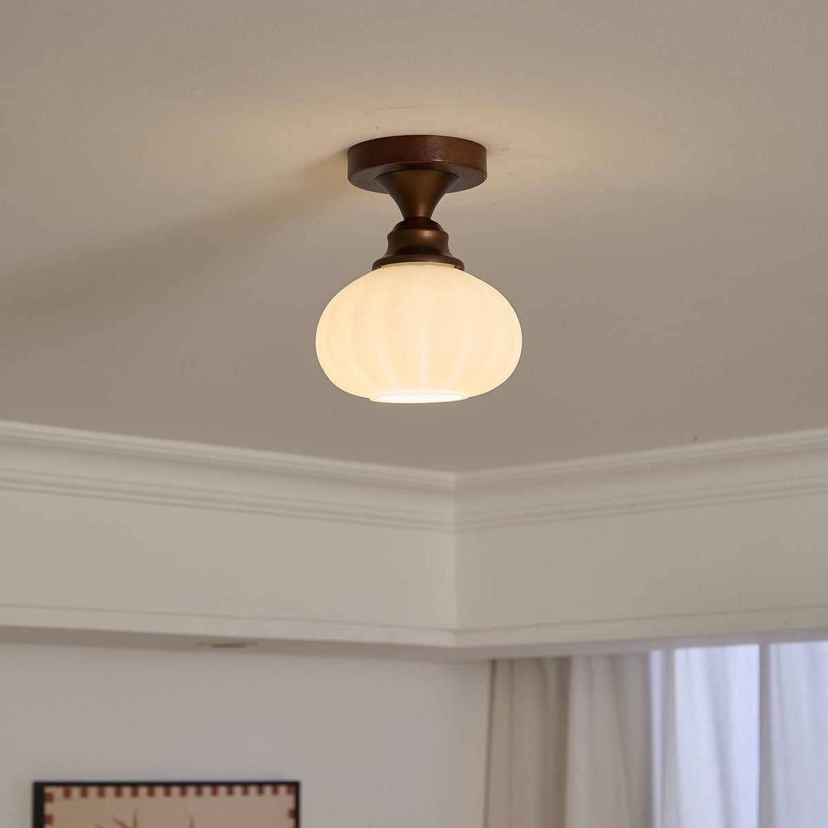 Alveneth lampada da soffitto in vetro artistico nordico premium