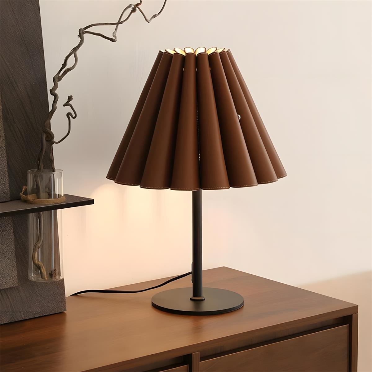 Laurel lampada da tavolo in Pelle Color Tan
