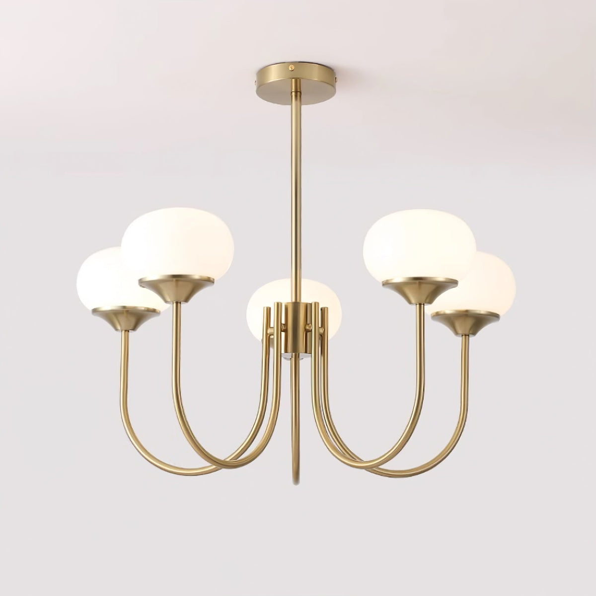 Velenian lampadario globi vetro Rosa Finitura Oro