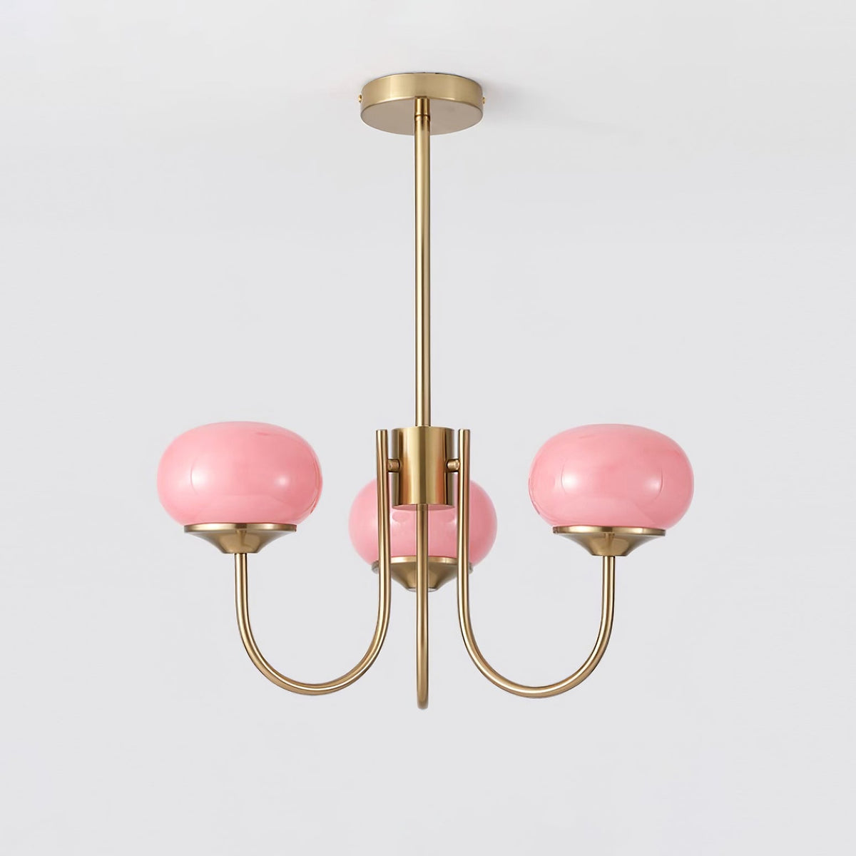 Velenian lampadario globi vetro Rosa Finitura Oro