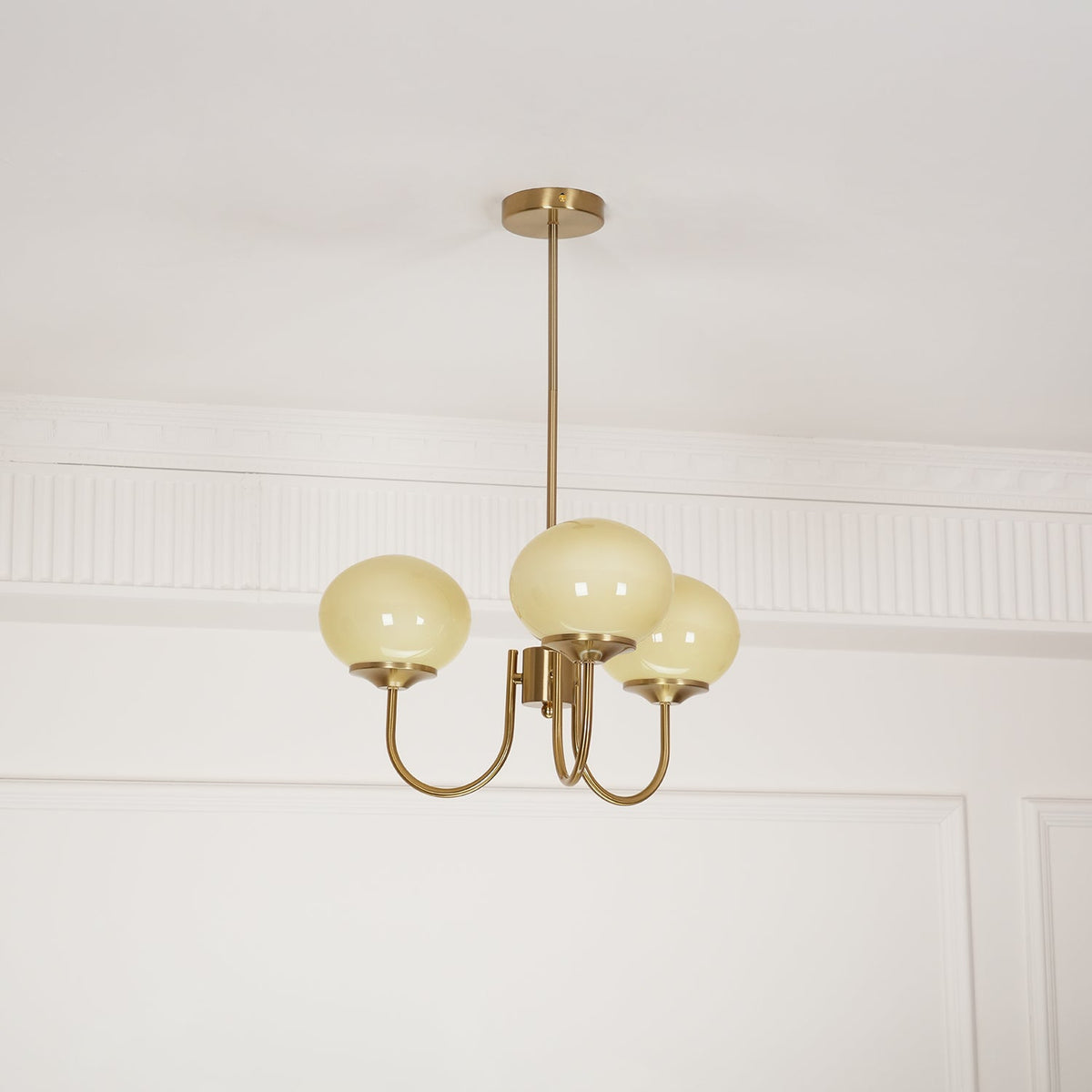 Velenian lampadario globi vetro Rosa Finitura Oro