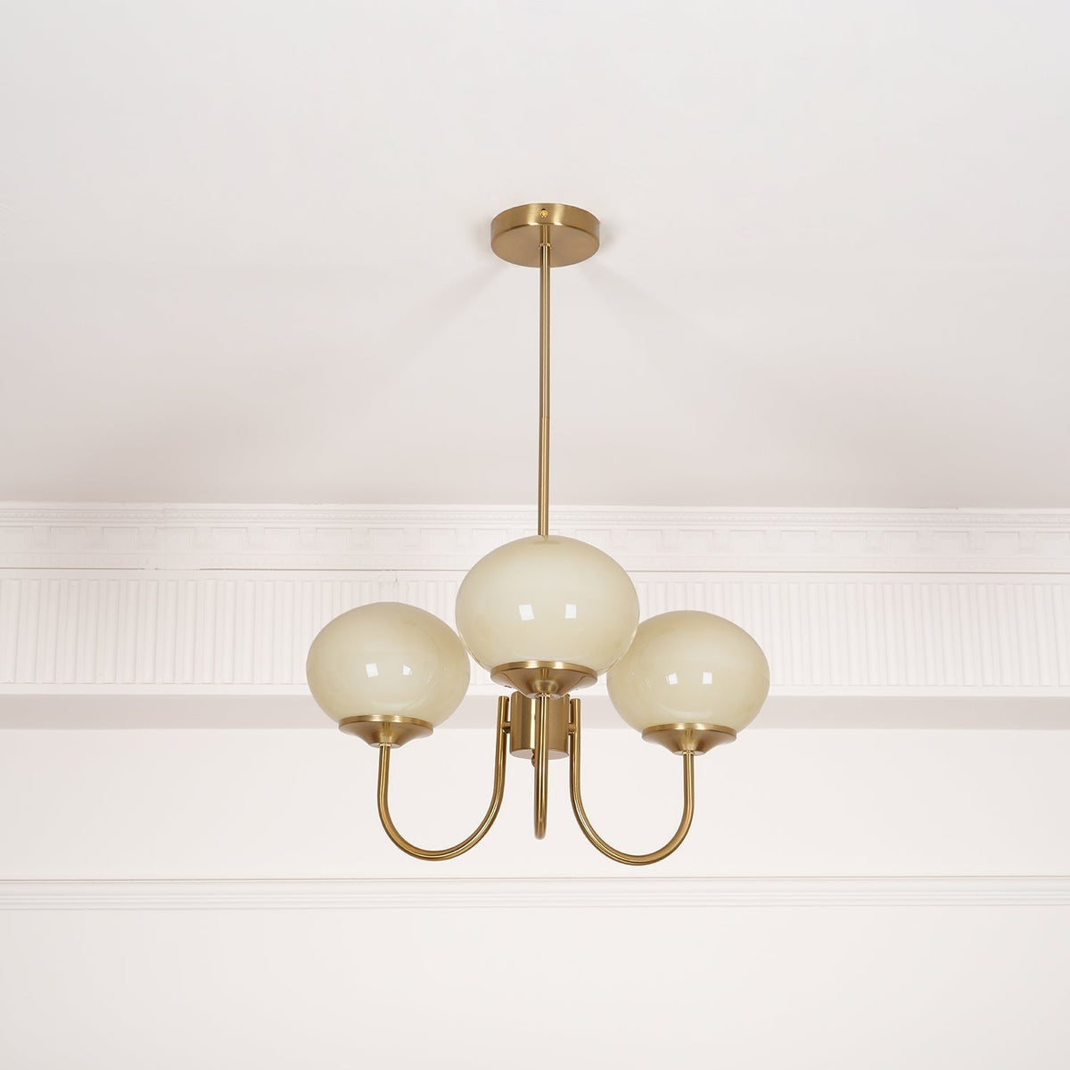 Velenian lampadario globi vetro Rosa Finitura Oro