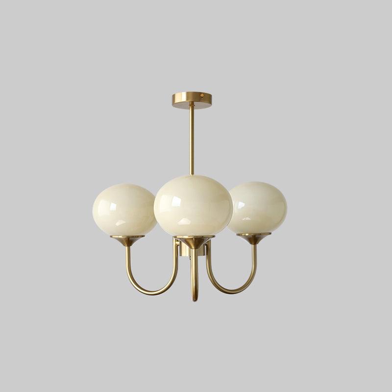 Velenian lampadario globi vetro Rosa Finitura Oro