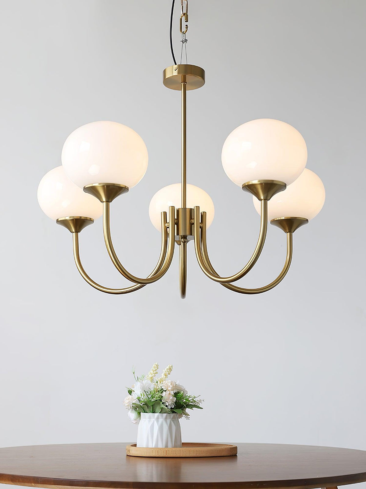 Velenian lampadario globi vetro Rosa Finitura Oro