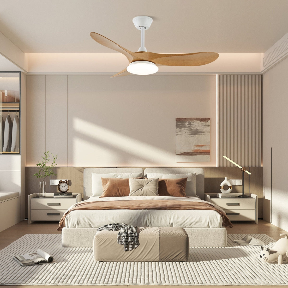 Oriken Ventilatore da soffitto con luce minimalista