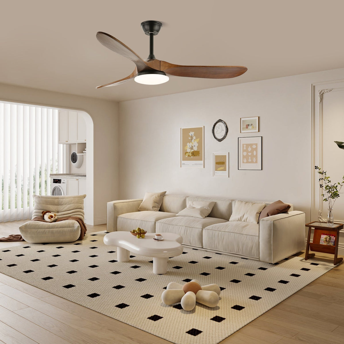 Oriken Ventilatore da soffitto con luce minimalista